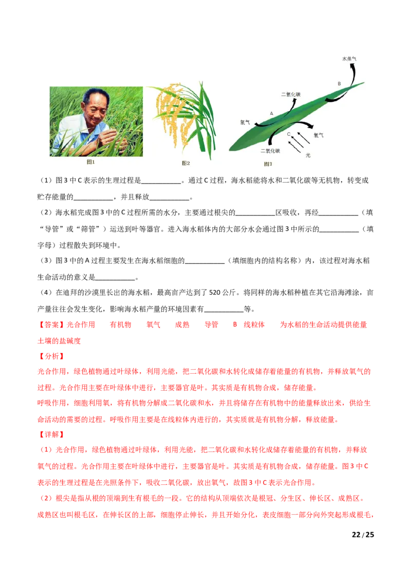 期末测试（A卷&middot;夯实基础）（解析版）_1、初中学习资料_4-6、生物_4-6-1、初一生物上册_期末试卷（8份）_期末测试（A卷&bull;夯实基础）-2021-2022学年七年级生物学上册同步单元AB卷（人教版）