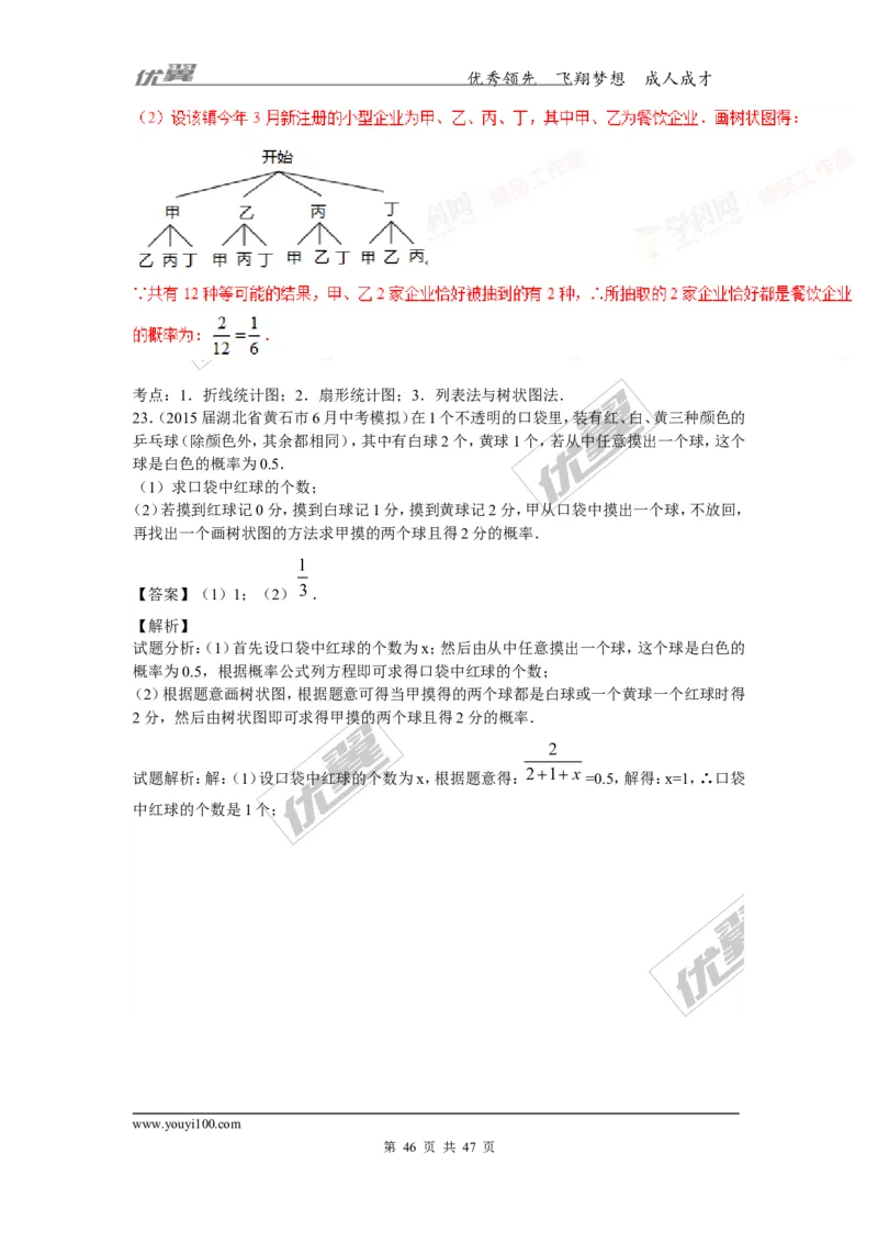 概率及其求法(含中考真题解析)_1、初中学习资料_4-2、数学_北师大版_北师大版初中数学9上_复习资料_期末拔高专题