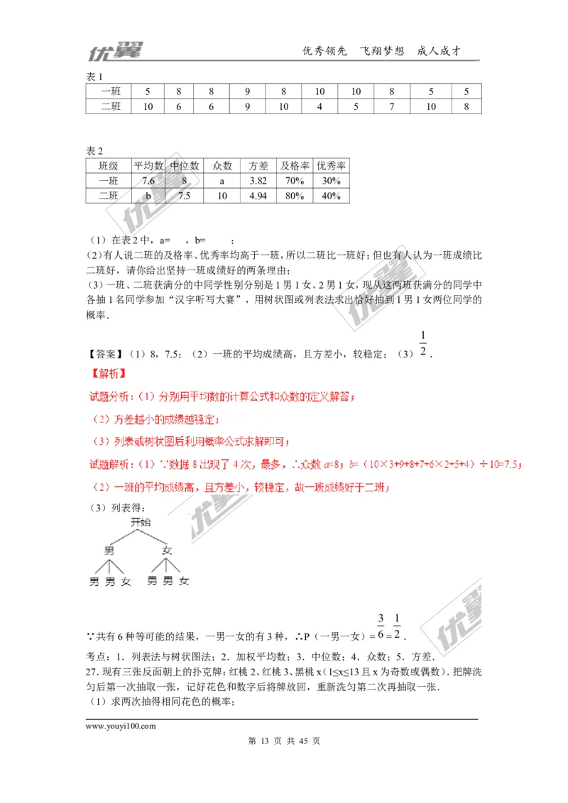 概率及其求法(含中考真题解析)_1、初中学习资料_4-2、数学_北师大版_北师大版初中数学9上_2022秋九数上(BS)--各阶段精品试题_复习资料_期末拔高专题