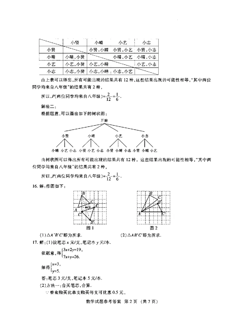江西-扫描真题+答案_1、初中学习资料_2024秋改版_七上数学最新版课件_北师大版七上课课件_数学中考真题卷（2019-2023）_2020年中考数学试卷_江西