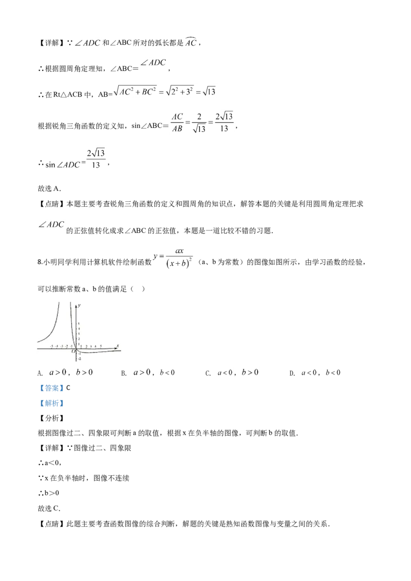 江苏扬州-word解析_1、初中学习资料_2024秋改版_七上数学最新版课件_沪科版七上课课件_数学中考真题卷（2019-2023）_2020年中考数学试卷_江苏