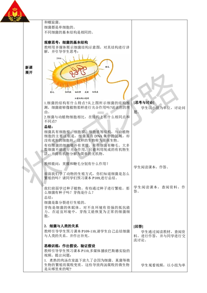 第二节细菌_1、初中学习资料_2024秋改版_七上生物最新版课件_教案_第二单元多种多样的生物_第三章微生物