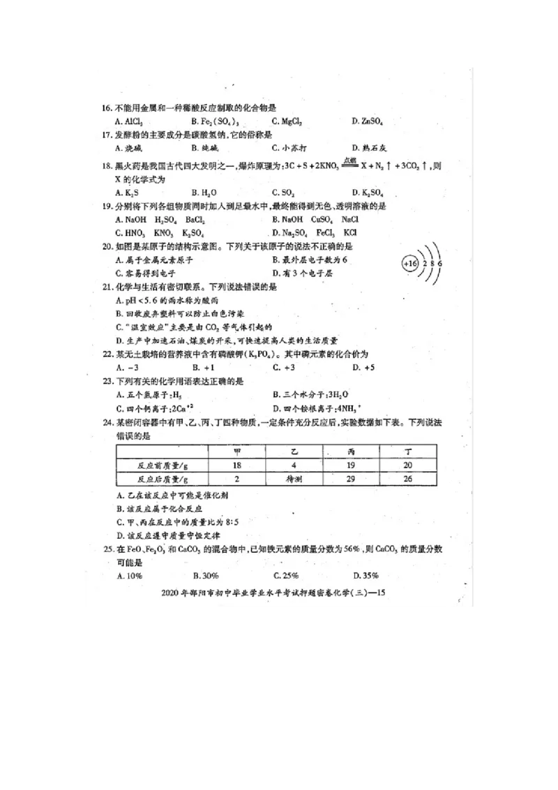 湖南省邵阳市邵东市2019-2020学年九年级下册第二次月考化学检测卷_1、初中学习资料_2024秋改版_九上化学课件最新版_化学中考真题卷（2019-2023）_名校真题试卷_月考