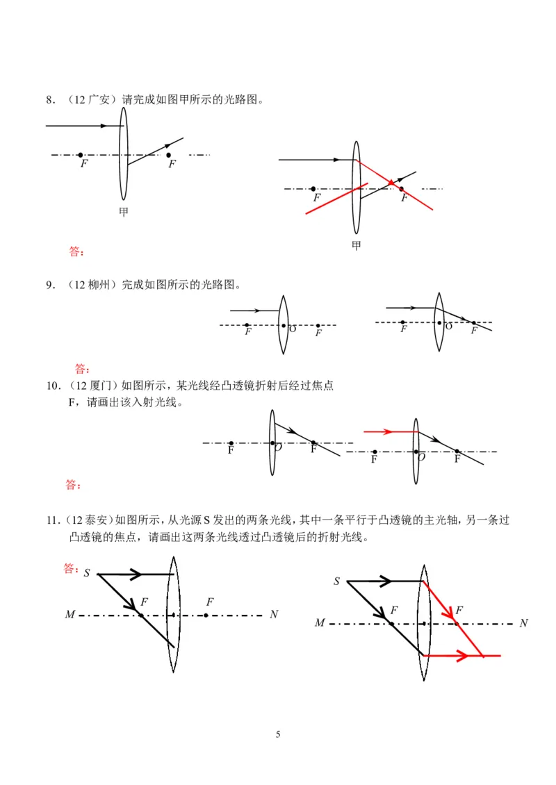 物理第5章第1节：透镜_1、初中学习资料_4-4、物理_4-4-3、初二物理上册_2023更新_人教版8年级上册全册同步练习及答案（51份）