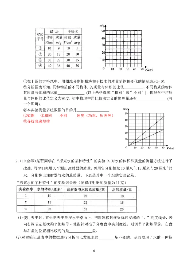 物理第6章第1~2节：质量和密度_1、初中学习资料_4-4、物理_4-4-3、初二物理上册_2023更新_人教版8年级上册全册同步练习及答案（51份）