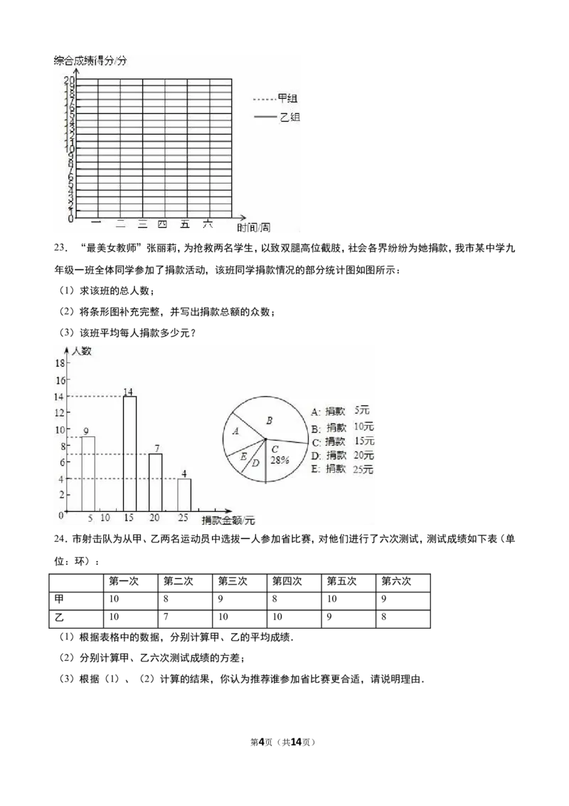 第六章数据的分析单元测试含答案解析_1、初中学习资料_2024秋改版_七上数学最新版课件_八上北师大版_北8数上其他试卷+重点讲练_第六章数据的分析_单元检测