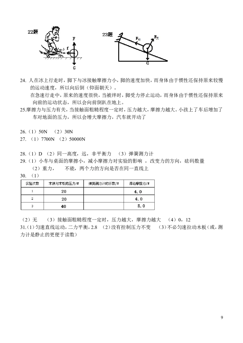 第八章_运动和力精品单元测试题附答案_1、初中学习资料_4-4、物理_4-4-4、初二物理下册_2023更新_人教初中物理8下单元期中期末_第2单元