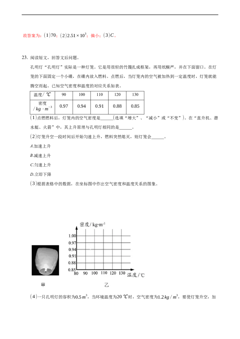 第六章质量和密度（提高训练）（解析版）_1、初中学习资料_4-4、物理_4-4-3、初二物理上册_2023更新_3人教物理试卷8上期末试卷新_期末分层训练