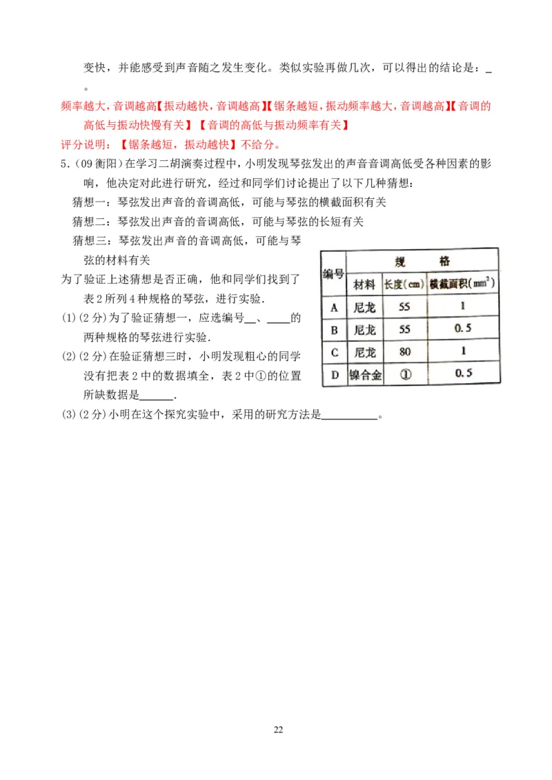 物理第2章第2节：声音的特性_1、初中学习资料_4-4、物理_4-4-3、初二物理上册_2023更新_人教版8年级上册全册同步练习及答案（51份）