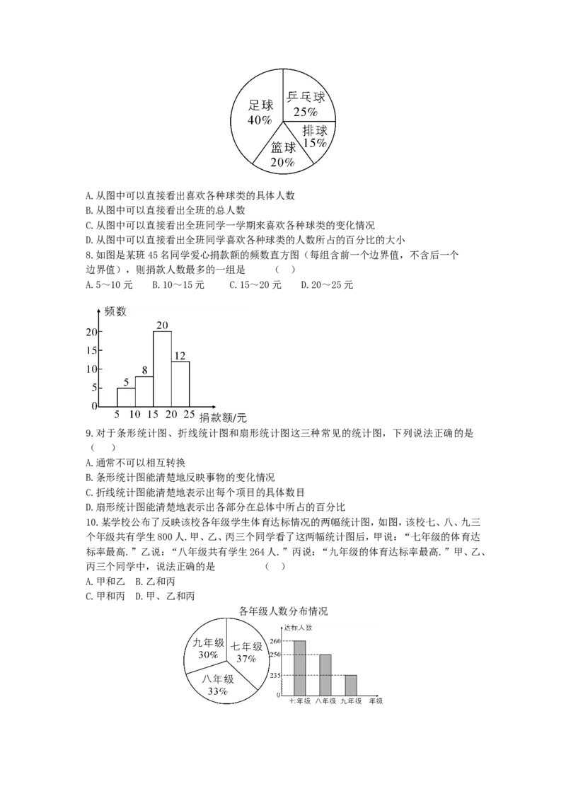 第六章数据的收集与整理周周测2（全章）_1、初中学习资料_4-2、数学_北师大版_北师大版初中数学7上_周周测