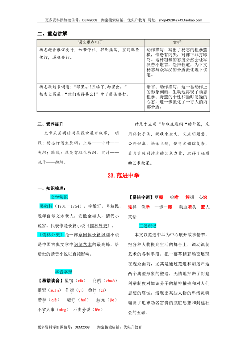 第六单元知识总结_1、初中学习资料_4-1、语文_4-1-5、初三语文上册_部编语文九年级上知识总结（007份）
