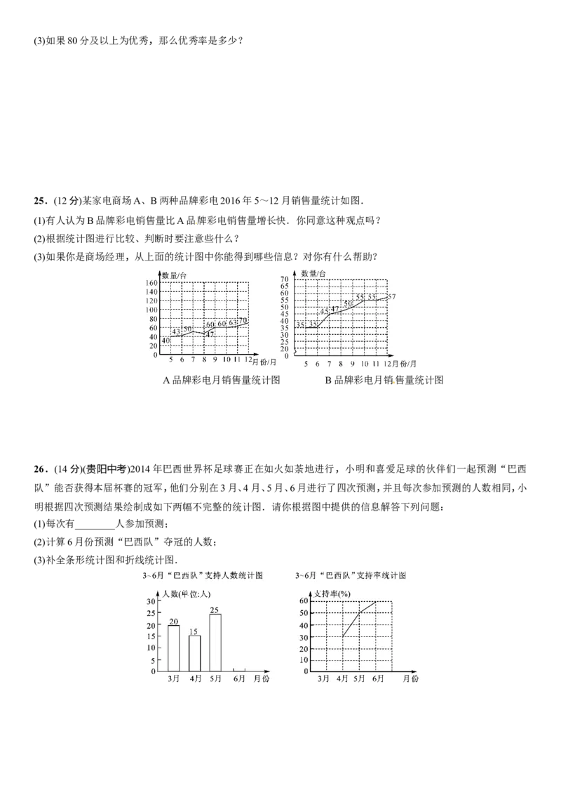 第六章数据的收集与整理单元测试含答案_1、初中学习资料_2024秋改版_七上数学最新版课件_北师大版七上课课件_同步练习+单元测_第六章数据的收集与整理_单元检测