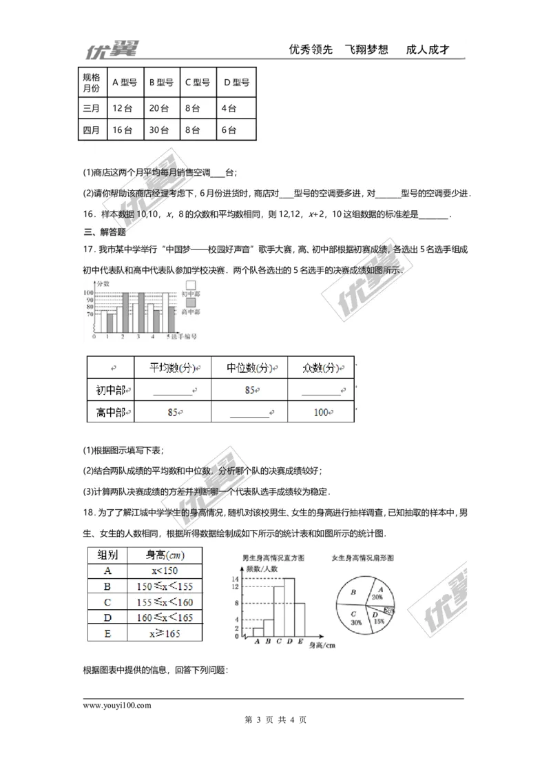 第六章数据的分析周周测3（全章）_1、初中学习资料_4-2、数学_北师大版_北师大版初中数学8上_2022秋八数上(BS)--各阶段精品试题_周周测