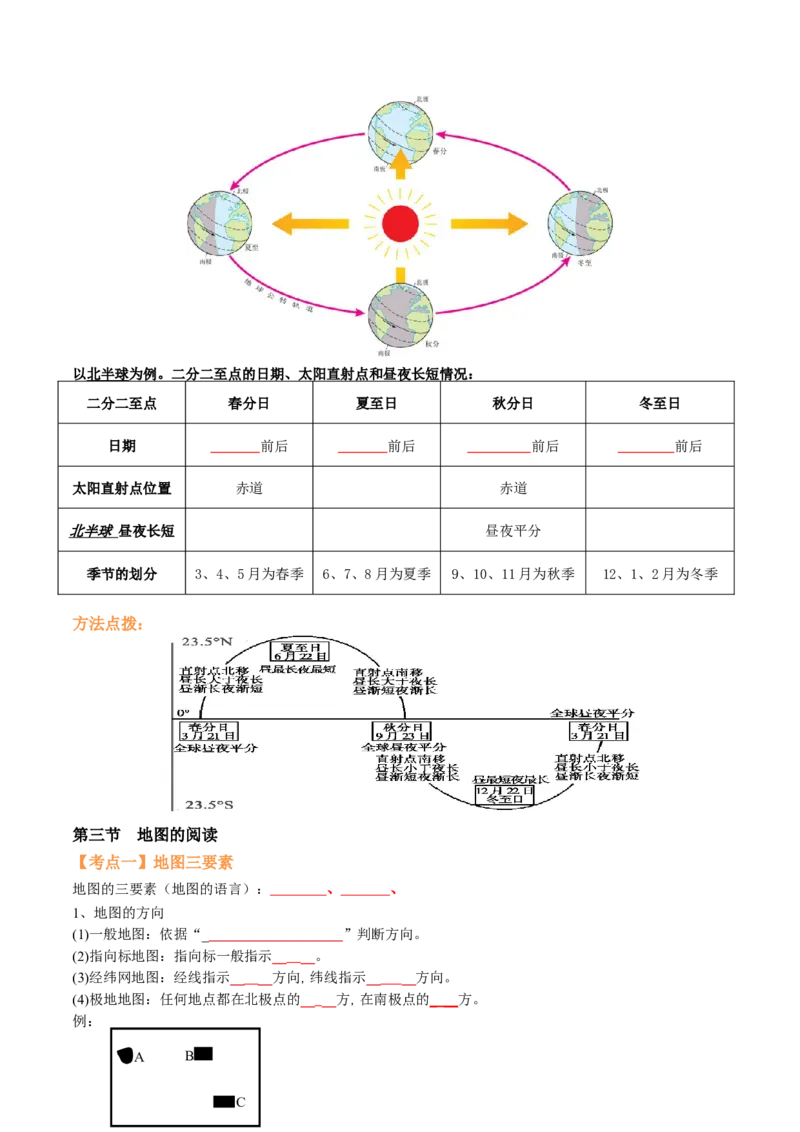 第一章地球和地图（知识梳理卷）-2022-2023学年七年级地理上册单元考点梳理双测卷（人教版）（原卷版）_1、初中学习资料_4-8、地理_4-8-1、初一地理上册_2.地理7上单元测试（27份）