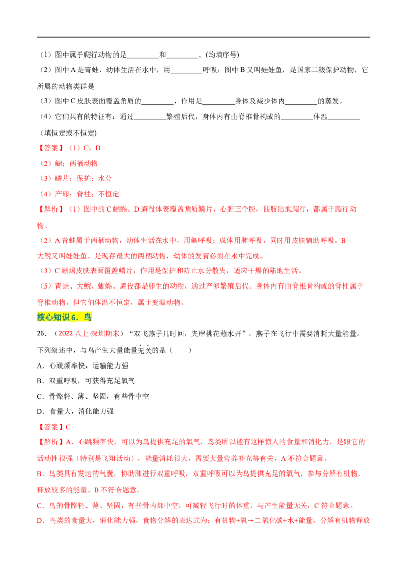 第一章动物的主要类群（A卷&middot;知识通关练）（解析版）_1、初中学习资料_4-6、生物_4-6-3、初二生物上册_2、单元测试（23份）_1、第1套单元测试2022-2023学年