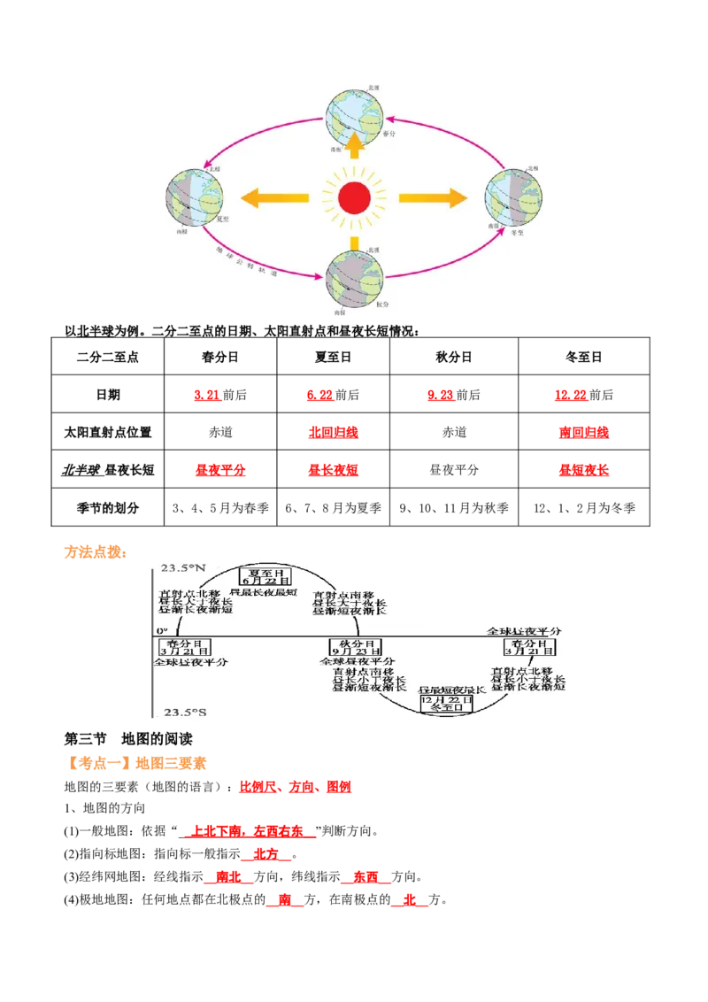 第一章地球和地图（知识梳理卷）-2022-2023学年七年级地理上册单元考点梳理双测卷（人教版）（解析版）_1、初中学习资料_4-8、地理_4-8-1、初一地理上册_2.地理7上单元测试（27份）
