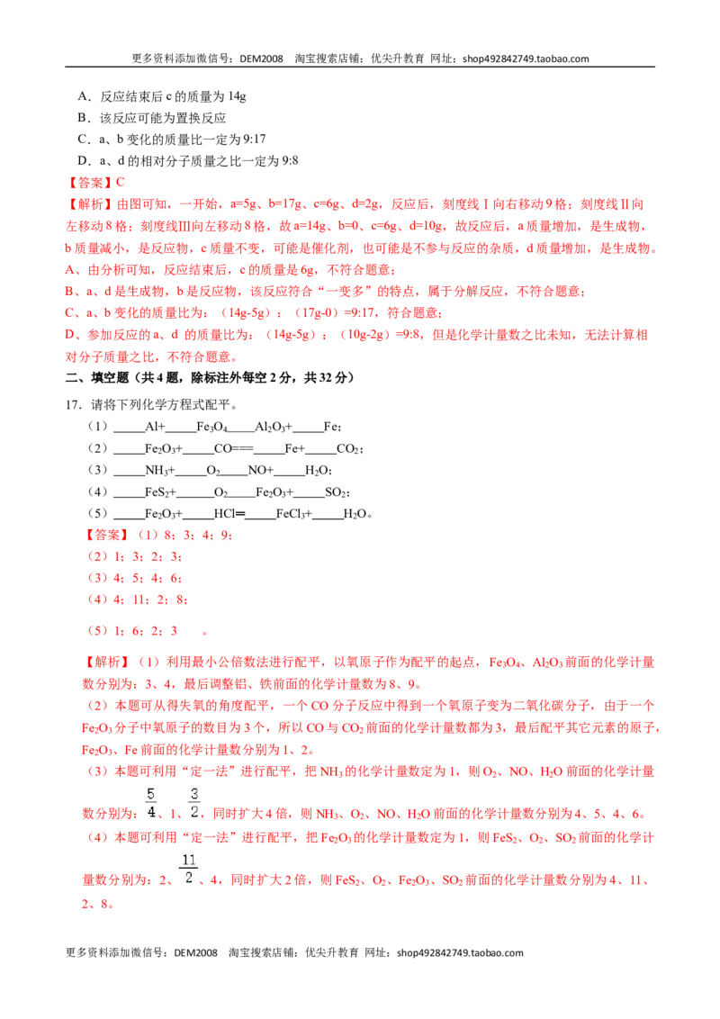 第五单元化学方程式（人教版）（解析版）_1、初中学习资料_4-5、化学_4-5-5、初三化学上册_人教化学九年级上单元试卷（040份）_单元试卷第2套