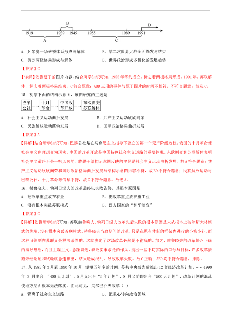 第五单元二战后的世界变化（A卷）（解析版）_1、初中学习资料_4-7、历史_4-7-6、初三历史下册_2、单元测试（7份）_第五单元二战后的世界变化（A卷）（原卷版+解析版）