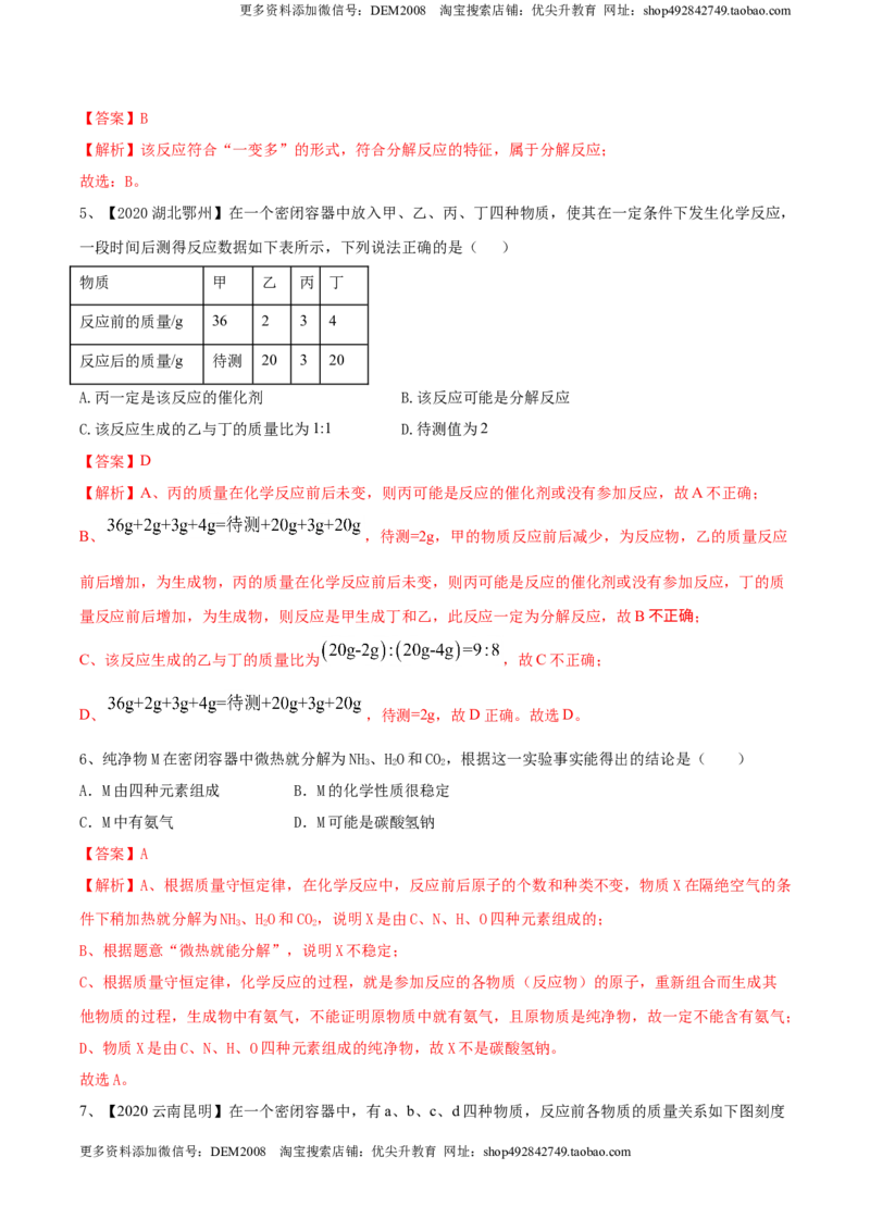 第五单元化学方程式单元测试卷（B卷提升篇）（解析版）-九年级化学上册同步单元AB卷（人教版）_1、初中学习资料_4-5、化学_4-5-5、初三化学上册_人教化学九年级上单元试卷（040份）