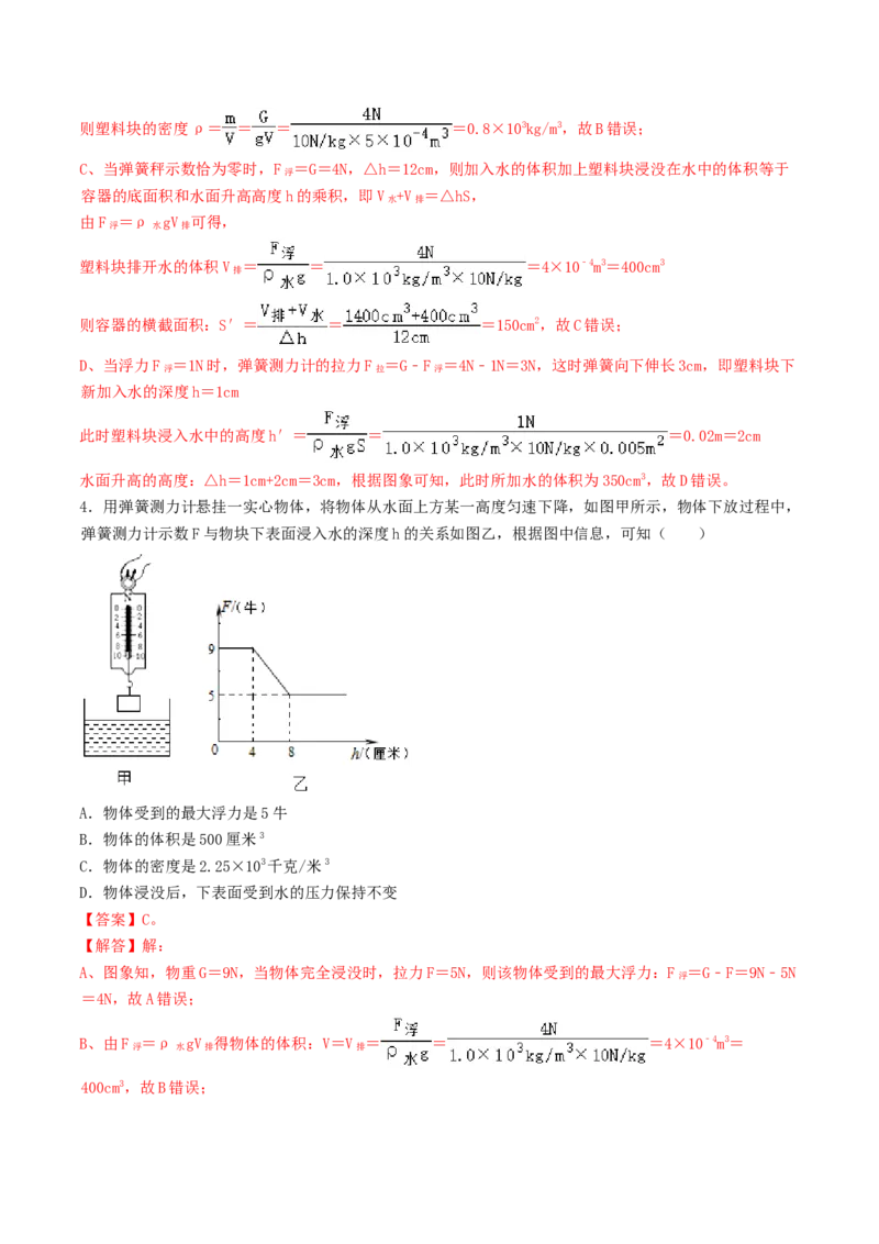 课时02阿基米德原理（重点练）-2020-2021学年八年级物理下册十分钟同步课堂专练（人教版）(解析版)_1、初中学习资料_4-4、物理_4-4-4、初二物理下册_2023更新