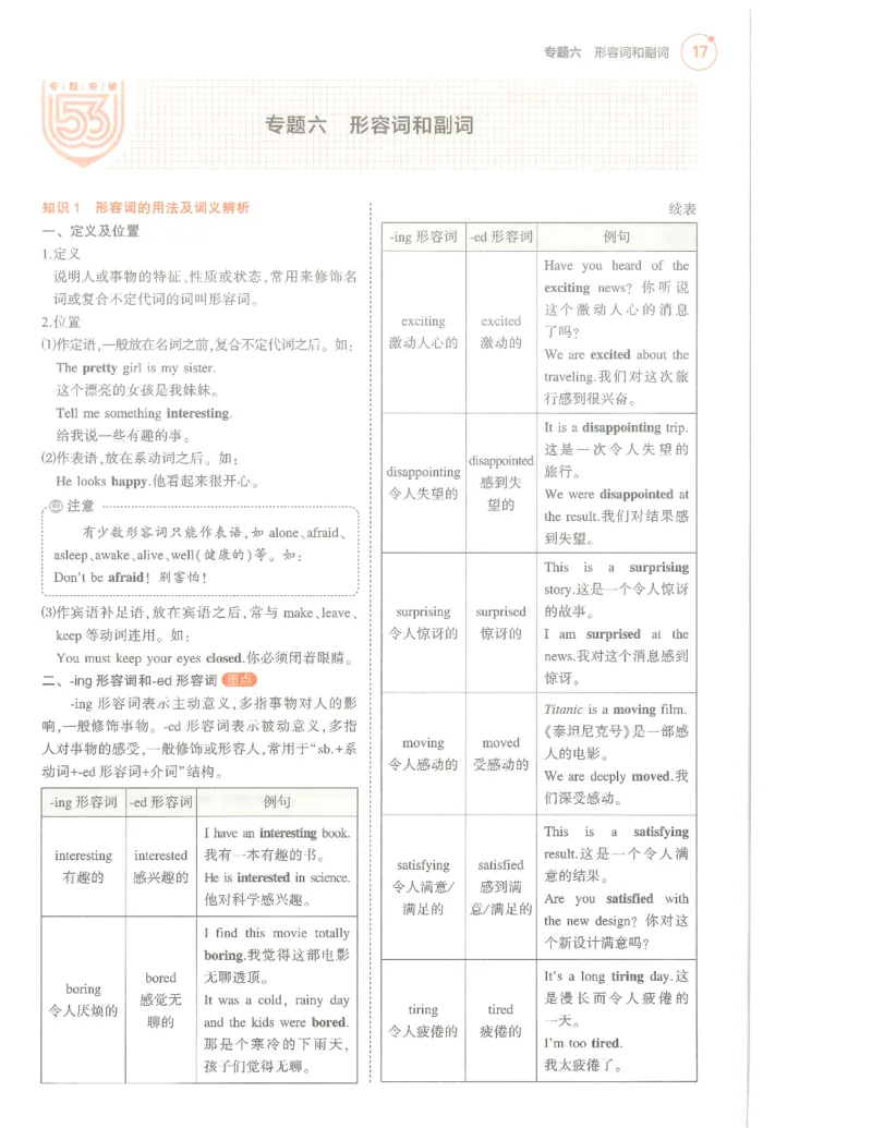 英语必背知识_1、初中学习资料_24秋试卷_（2024）5年中考3年模拟中考版_五三英语