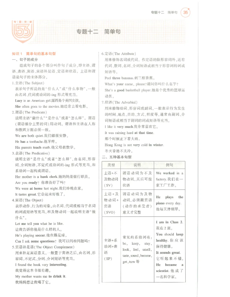 英语必背知识_1、初中学习资料_24秋试卷_（2024）5年中考3年模拟中考版_五三英语