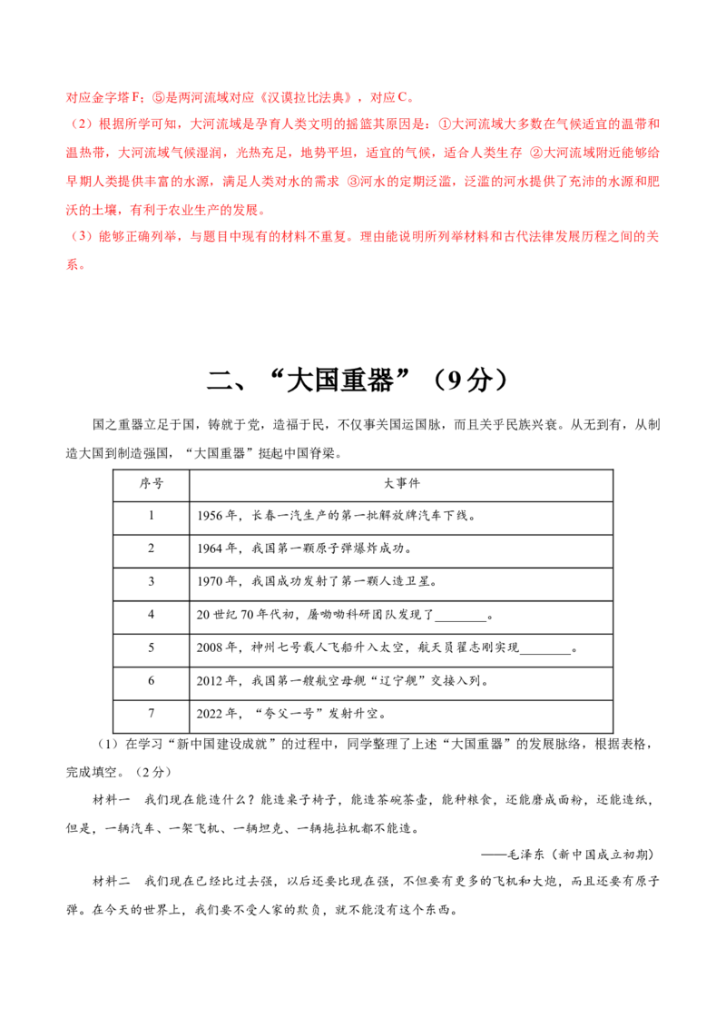 八年级历史期末模拟卷（全解全析）_新版初中_最新历史八年级上册_旧版_07习题试卷8上历史_4、期末试卷_929