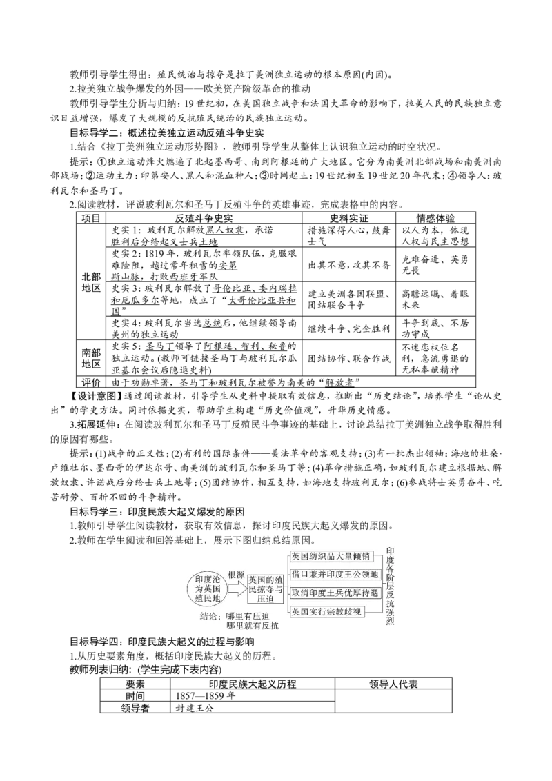 第1课殖民地人民的反抗斗争_初中_人教版初中历史新九下_2.教案+学案（多套）_06全册精品教案_全册教案1