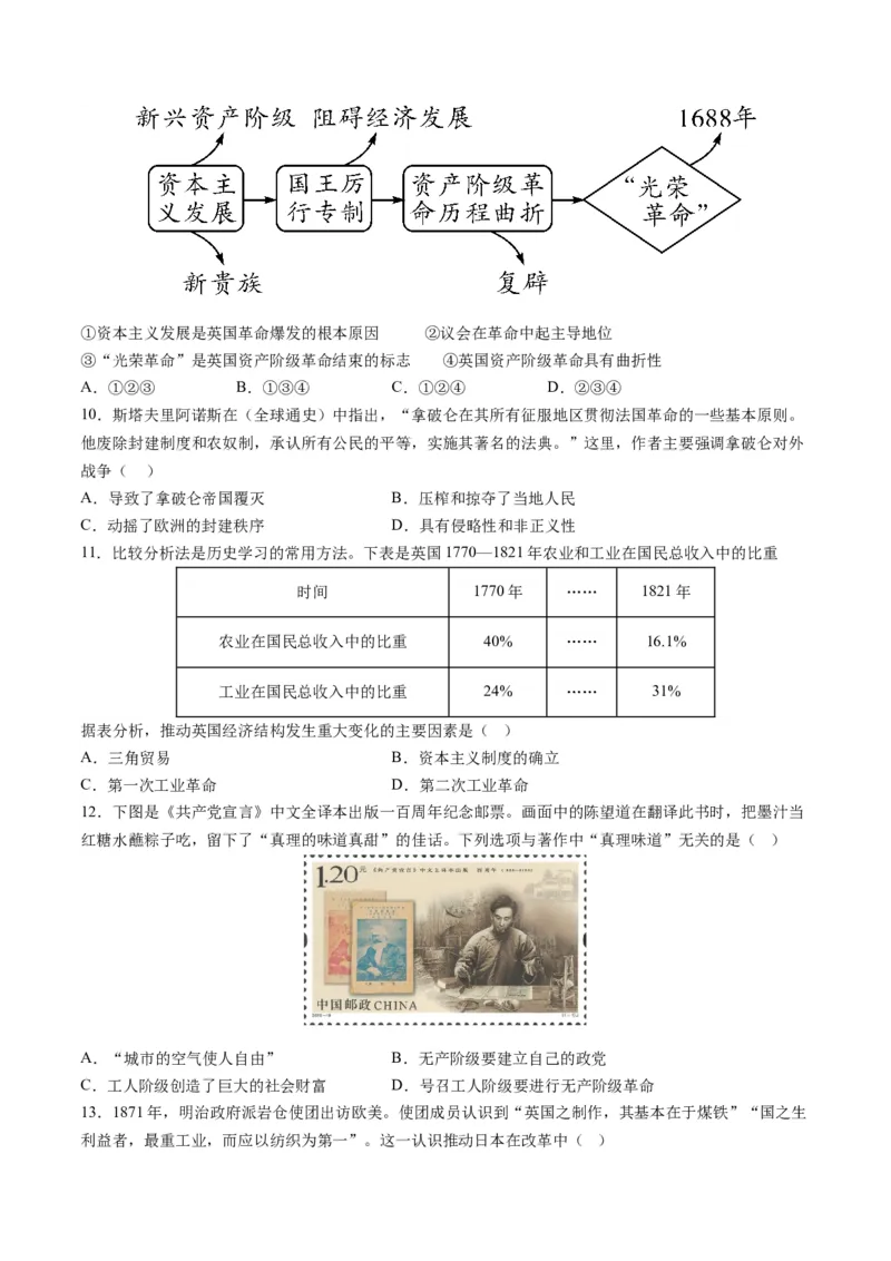 九年级历史期末模拟卷02（江苏专用）（考试版A4）考试范围：九上+九下全册_新版初中_最新历史九年级上册_07习题试卷9上历史_4、期末试卷