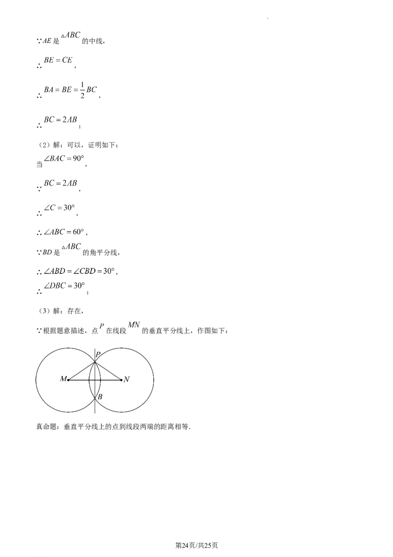 上海市普陀区2023-2024学年八年级上学期期末数学试题（解析版）_5、期末试卷合集_2024学年《教育发达地区期末试卷》数学7-8上册_2024学年《教育发达地区期末试卷》数学八上(22份)