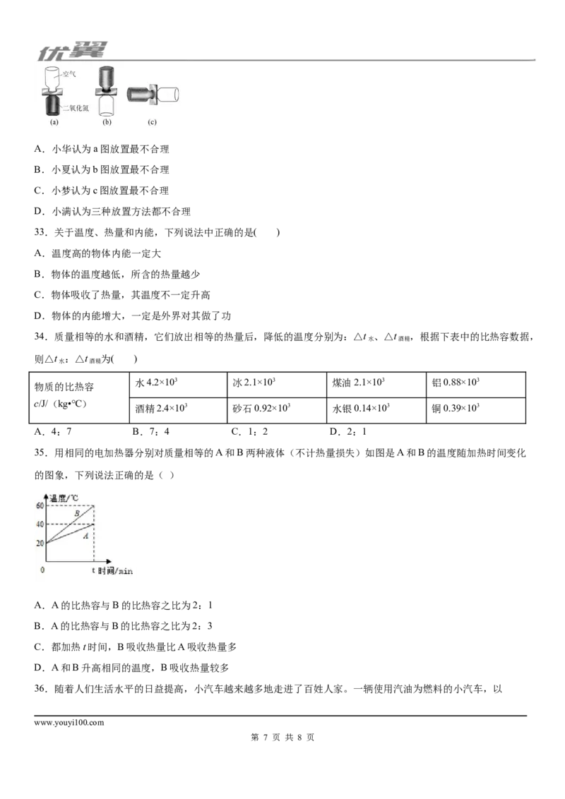 2019-2020学年九年级上学期四川省成都市北大附中为明学校9月月考物理试题_1、初中学习资料_4-4、物理_4-4-5、初三物理全册_2024更新_物理9年级全：2020年试题资料_月考-学用