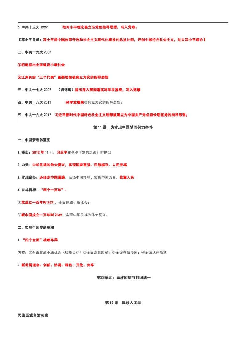 部编八年级历史下册主要知识点整理_初中_人教版初中历史新八下_5.知识点+复习资料（多套）