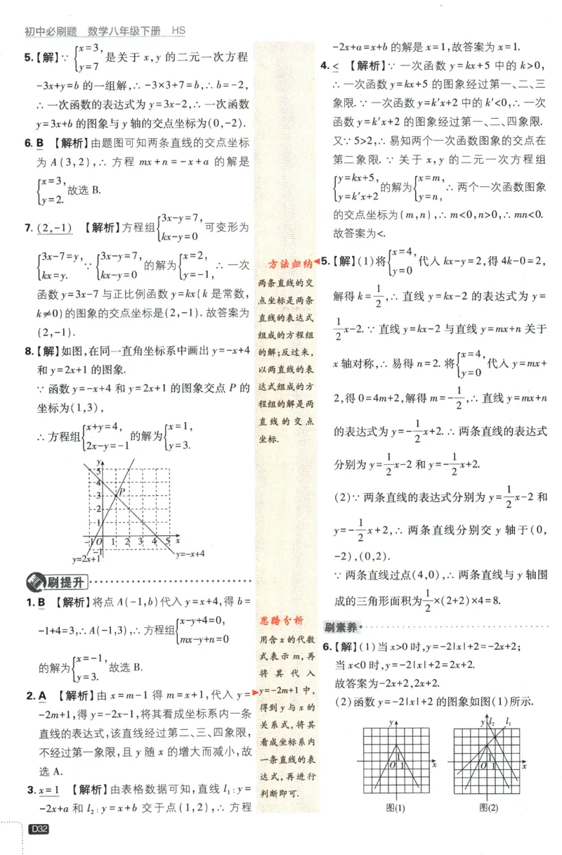 2024版《初中必刷题》数学8下（HS）-批注式详答与详析_2、2025初中必刷题合集_初中必刷题23+24+25上册_24初中必刷题上册+下册全_可信网络等多个文件_2024版-下册_8年级下册