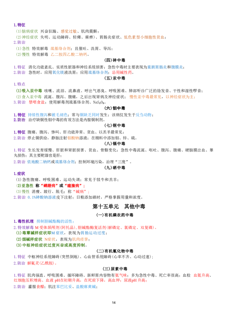 2.兽医内科学四色笔记_JH-013执业兽医_5.执业兽医四色笔记_3.临床科目