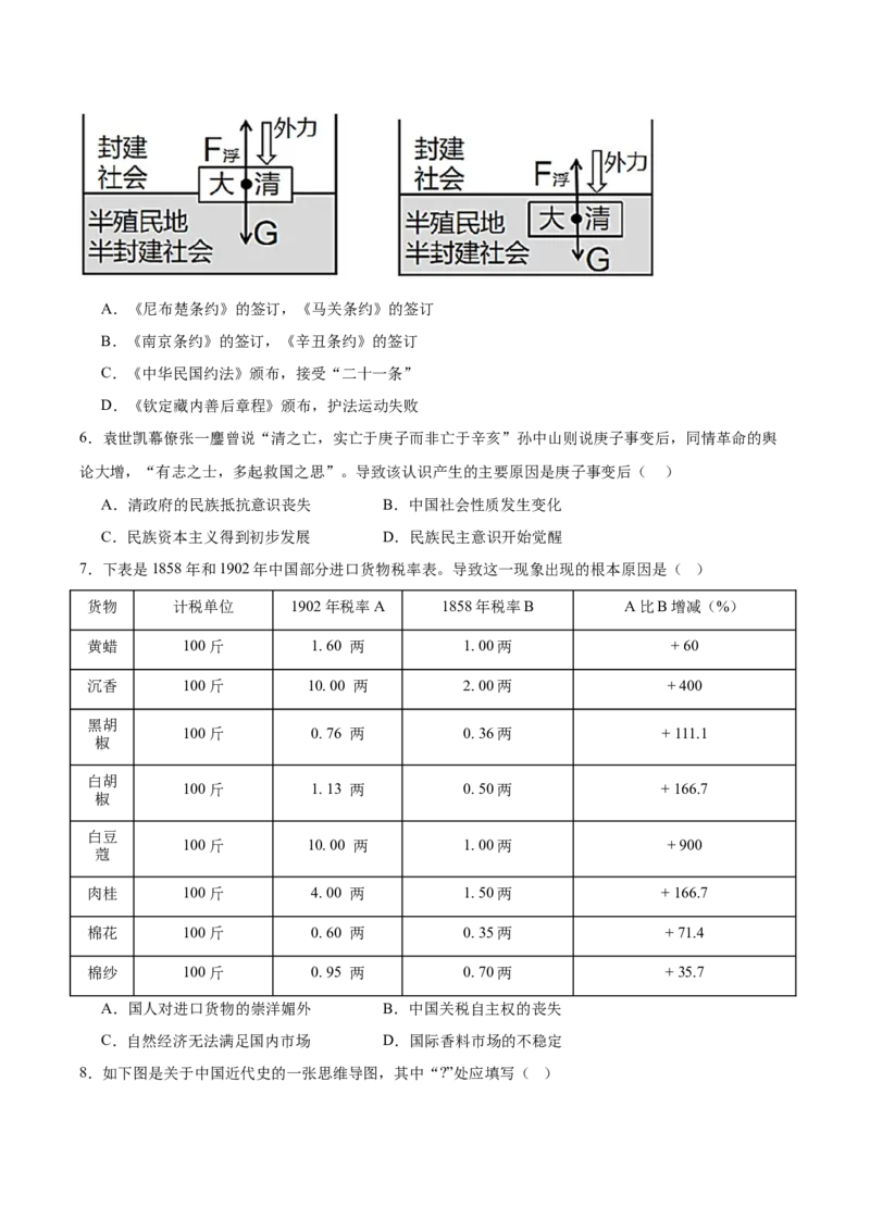 第7课义和团运动和八国联军侵华（任务型分层作业）（原卷版）_新版初中_最新历史八年级上册_2025秋季新版_第一套推荐-小_04.历史8上-试题_分层作业第1套