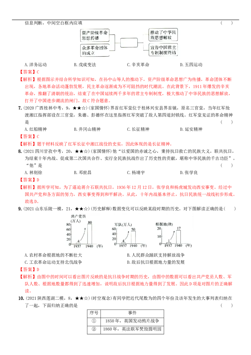 期末核心素养测评卷（二）（教师讲解版：答案解析随题）_新版初中_最新历史八年级上册_2025秋季新版_第一套推荐-小_04.历史8上-试题_期末试卷