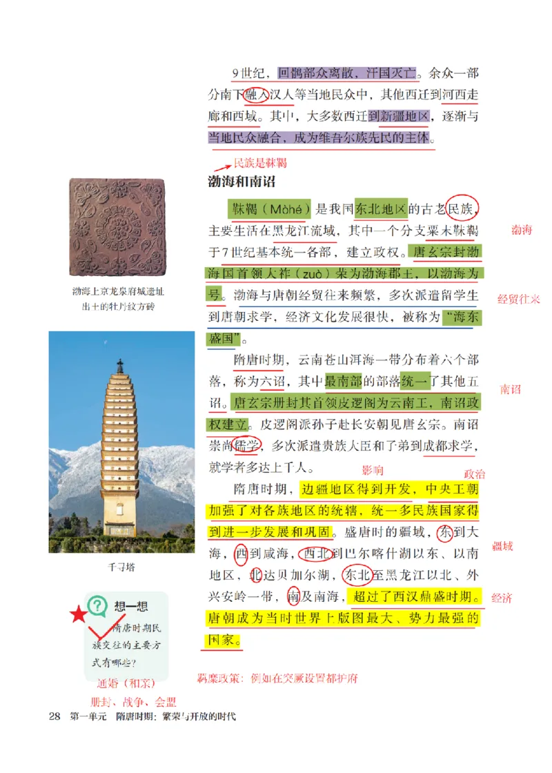 （七下历史）2025春新教材笔记_初中_人教初中历史新七下_电子课本+课堂笔记