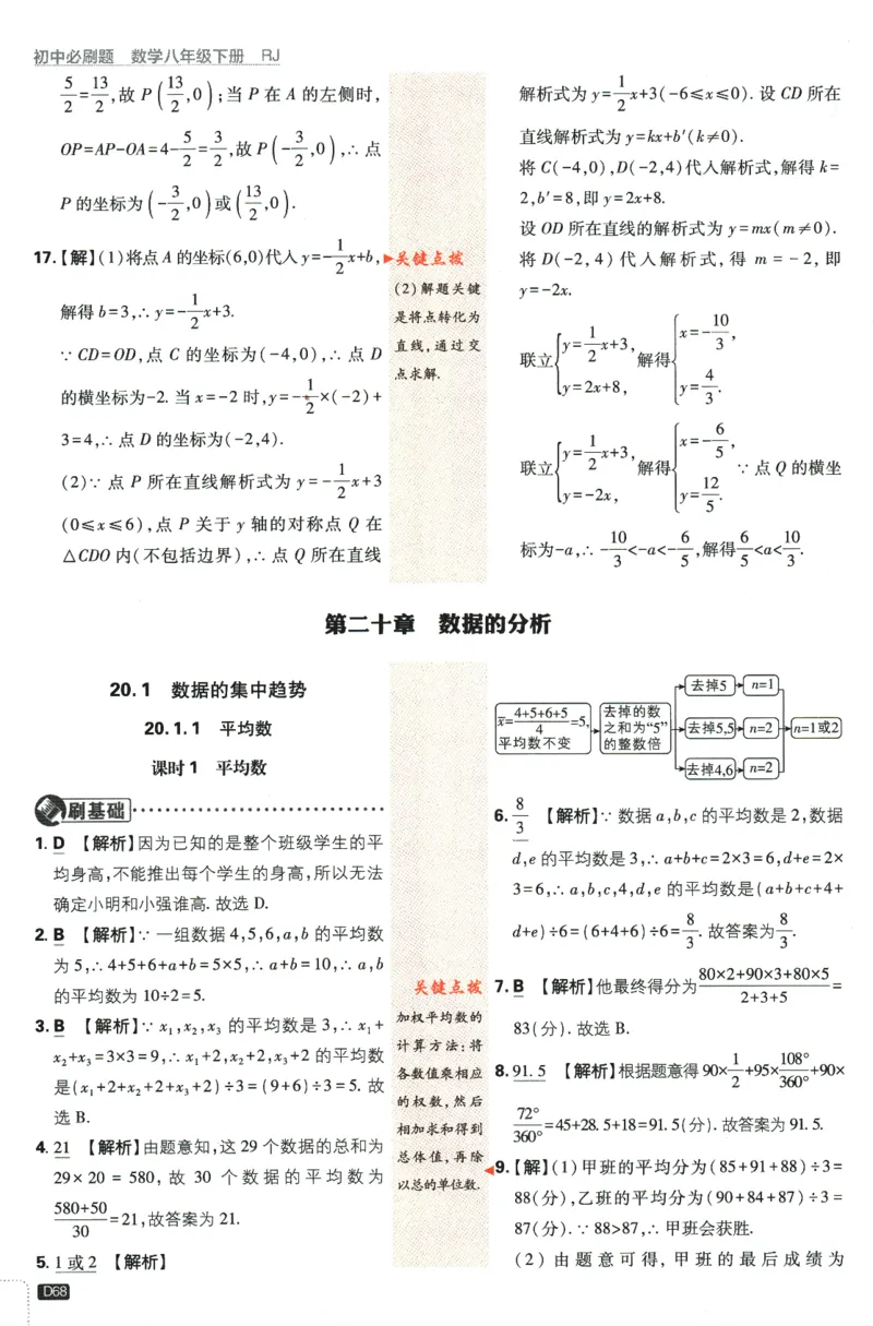 2024版《初中必刷题》数学8下（RJ）-参考答案_2、2025初中必刷题合集_初中必刷题23+24+25上册_24初中必刷题上册+下册全_可信网络等多个文件_2024版-下册_8年级下册_021.24-8下数学人教版