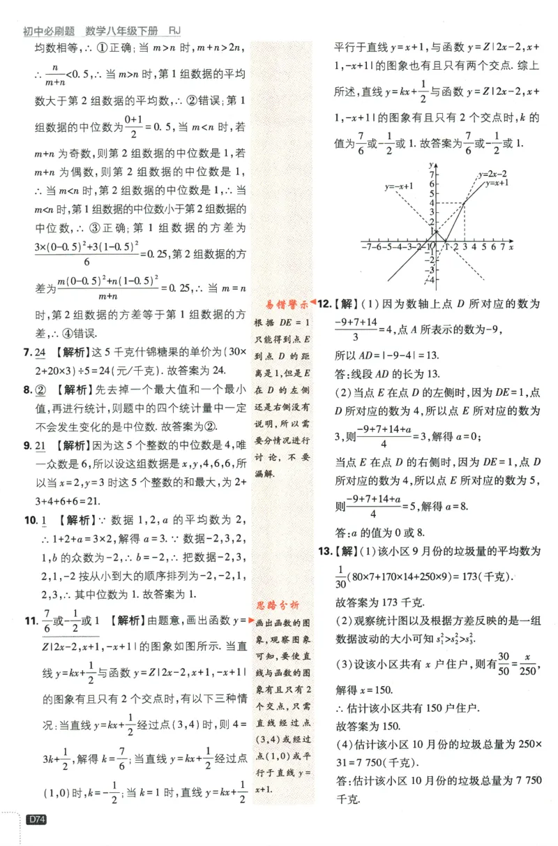 2024版《初中必刷题》数学8下（RJ）-参考答案_2、2025初中必刷题合集_初中必刷题23+24+25上册_24初中必刷题上册+下册全_可信网络等多个文件_2024版-下册_8年级下册_021.24-8下数学人教版