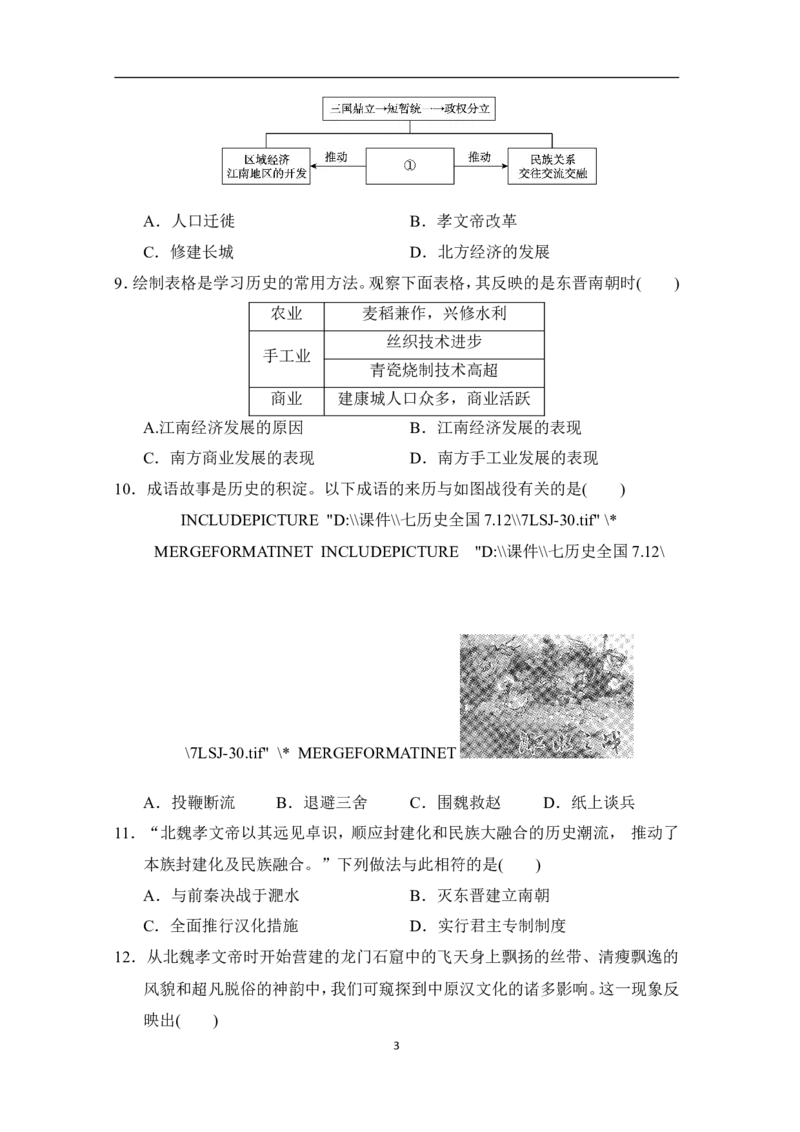 第四单元学情评估_新版初中_最新历史七年级上册_06七上历史学情评估2025秋