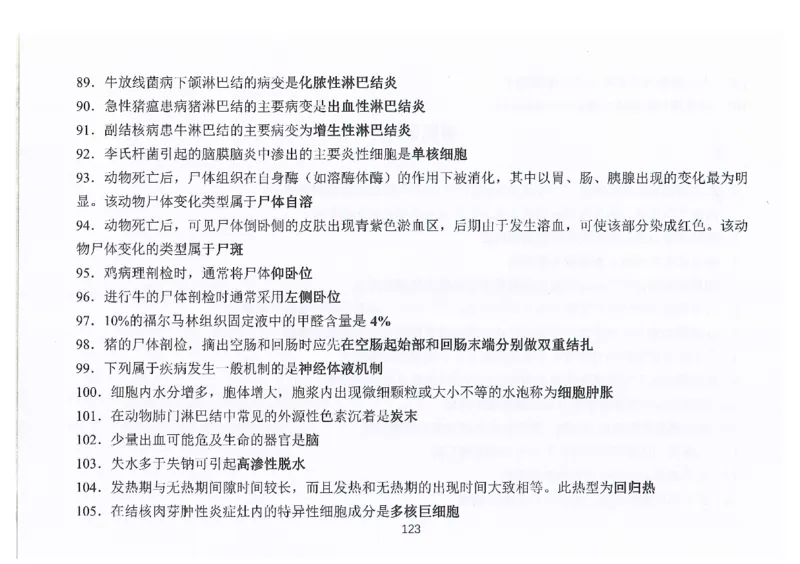执兽考试速背秘籍_JH-013执业兽医_4.考试速背秘籍