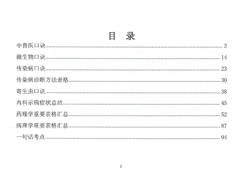 执兽考试速背秘籍_JH-013执业兽医_4.考试速背秘籍
