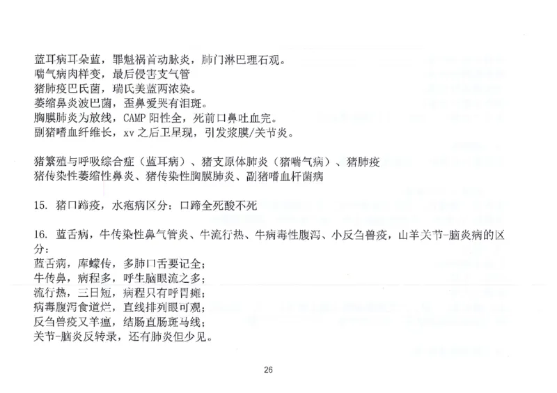 执兽考试速背秘籍_JH-013执业兽医_4.考试速背秘籍