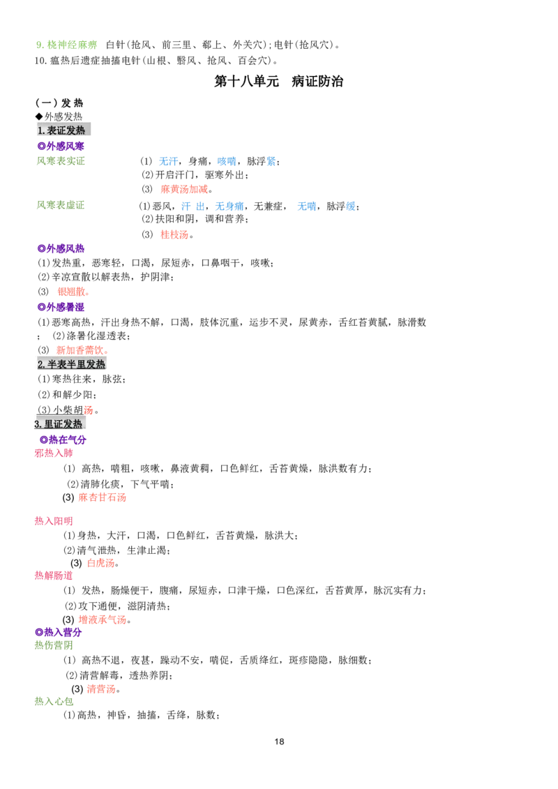 5.中兽医学四色笔记_JH-013执业兽医_5.执业兽医四色笔记_3.临床科目