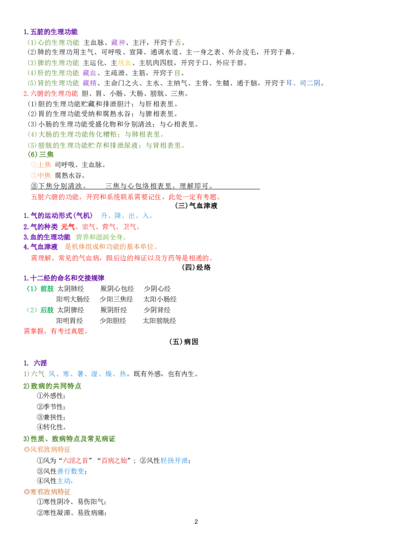5.中兽医学四色笔记_JH-013执业兽医_5.执业兽医四色笔记_3.临床科目