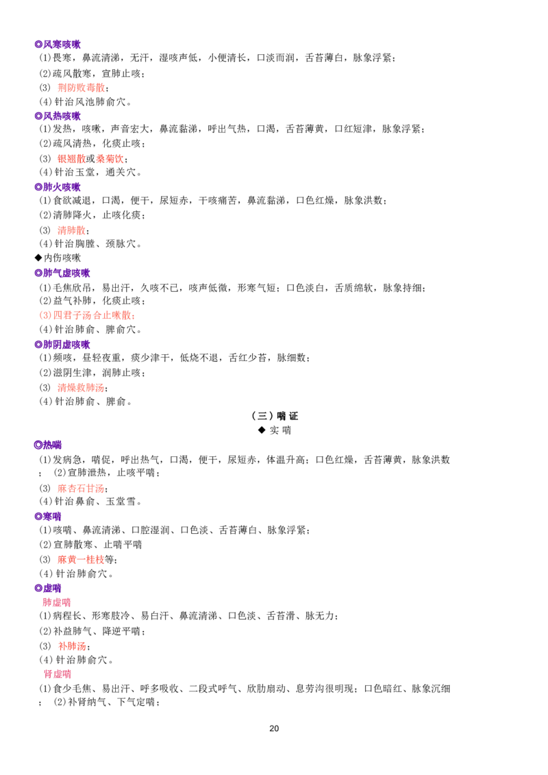 5.中兽医学四色笔记_JH-013执业兽医_5.执业兽医四色笔记_3.临床科目