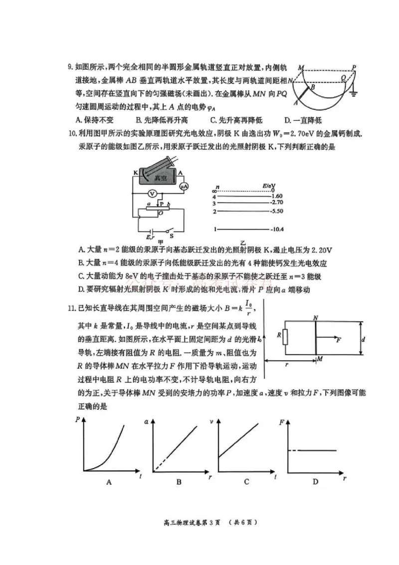 2026届江苏省南京市、盐城市高三一模物理卷（含答案）_副本_2026届江苏省南京盐城高三第一次模拟考试全科_04物理_江苏省南京盐城高三第一次模拟考试
