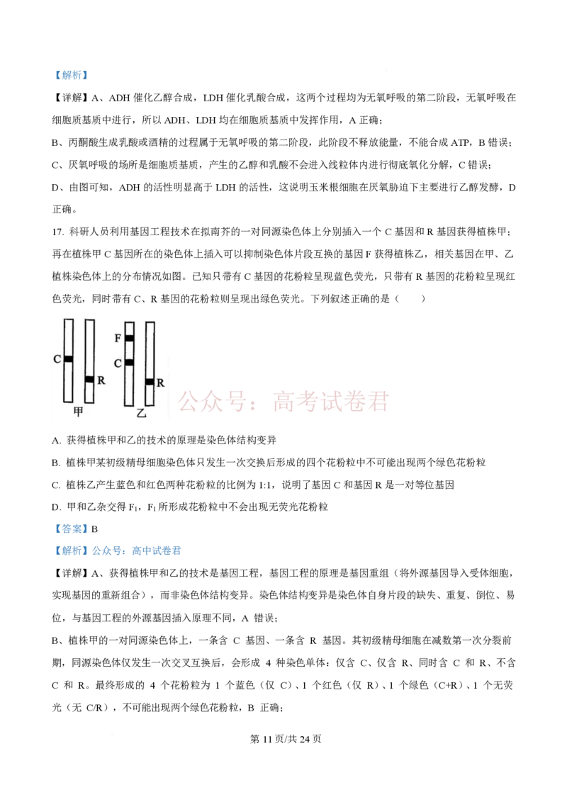 2026届山东九五协作体高三下学期3月学习质量评估（一模）生物（解析版）_2026届山东省九五协作体高三3月学习质量评估_06生物_山东省九五协作体高三3月学习质量评估