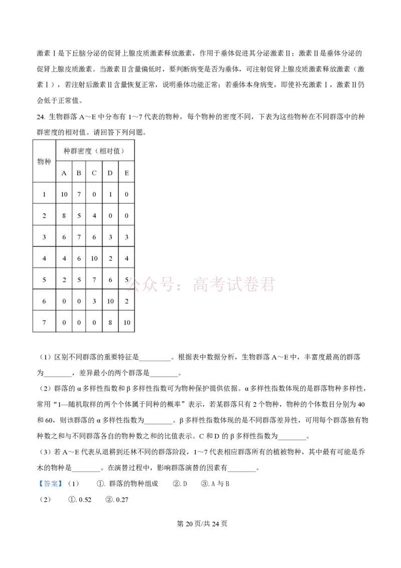 2026届山东九五协作体高三下学期3月学习质量评估（一模）生物（解析版）_2026届山东省九五协作体高三3月学习质量评估_06生物_山东省九五协作体高三3月学习质量评估