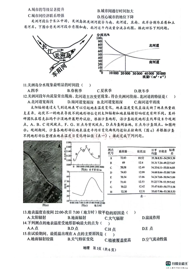 2025届4月份全国仿真模拟考试地理_2025届高三4月份全国仿真模拟考试全科_09地理_2025届高三4月份全国仿真模拟考试